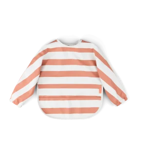 Hagesmæk m/ærmer og lomme - Stripes Papaya
